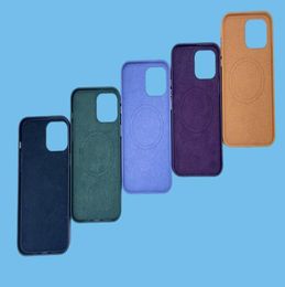 Leather Cases With Mag safe For iPhone 14 13 12 Pro Max 13 Mini Case Wireless Charging Magnetic Cover coque9081512