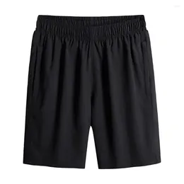 Men's Shorts Soft Fabric Elastic Waist Loose Fit Summer Sport With Deep Crotch Solid For Basketball