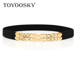Belts 2021 High Quality Thin Metal For Women Elegant Elastic Belt Skinny Luxury Designer TOYOOSKY216v4697705