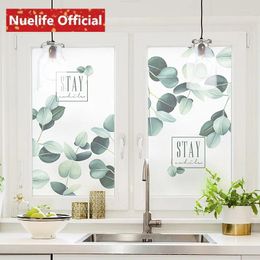 Window Stickers 60x80cm Green Leaf English Letter Design Frosted Glass Film Bathroom Living Room Kitchen Terrace Windows And Doors N4