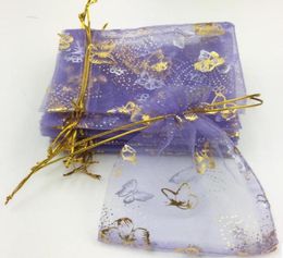 Organza purple butterfly gold gauze baggift gauze bagfirst Jewellery bagbagbagbag 100pcslot about 1012cm WQ256632867