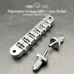 Cables Adjustable Vintage ABR1 Jazz Bridge for Electric Guitar Chrome
