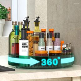 Hooks Turntable Rack For Cabinet Spice Round Anti Slip Cosmetics Trays Serving Tray 360° Rotation Countertop Organiser Shelf