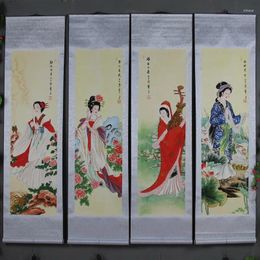 Decorative Figurines Chinese Painting Celebrities Calligraphy Mounted Banners Four Noble Concubines Drunk Zhaojun Out Of Beautiful Women