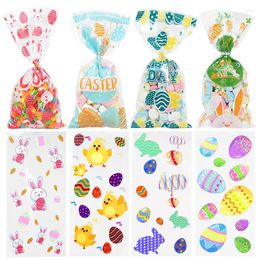 Gift Wrap 50pcs Easter Candy Bag Carrot Egg Plastic Pakaging Bags Happy Spring Kids Birthday