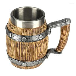 Mugs Barrel Beer Mug Double Wall Whiskey Cup Stainless Steel Cocktail 600ml Milk Jar Beverage Drink For Coffee