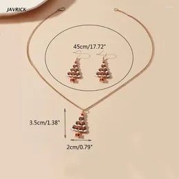 Dangle Earrings Christmas Necklace Earring Set Santa Claus Snowflake Pine Snowman Pendant For DIY Jewelry Gift Ornament