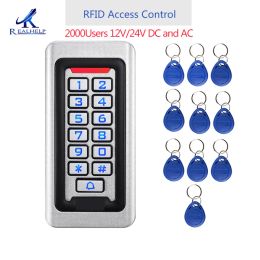 System 2000users Metal Stainless Steel Rfid Access Control Keypad Ip68 Waterproof Outdoors Card Reader Security 12v/24v Dc and Ac
