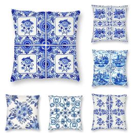 Pillow 40/45/50/60cm Blue Nordic Autumn Home Decoration Pillowcase Modern Bohemian Living Room Sofa Car Cover