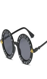 Selling Sunglasses For Women Mens Fashion Little Bee Sunglasses Letter Pattern Vintage Retro Round Sunglasses6027912