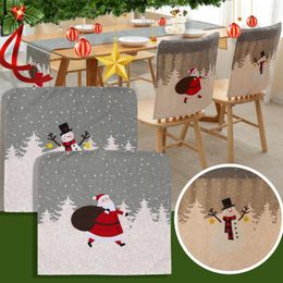 Chair Covers Christmas Simple And Elegant Snowflake Old Man Snowman Cover Restaurant Home Decoration Backrest