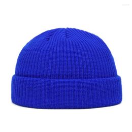 Berets Solid Color Knitted Beanies For Women Men Stretch Spring Autumn Outdoor Running Cycling SkiingCasual Short Skullies