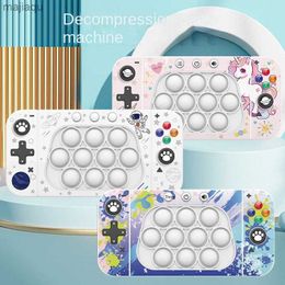 Decompression Toy Quick Push Game Console Electric Pop Handheld Fast Push Interactive Game Fidget Toy Popping Figets Decompression Toy Adults KidsL2404