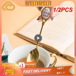 Spoons 1/2PCS Coffee Spoon Light Luxury Style Durable And Warm Moist Colour Non Fading Smooth Feel Ladle Creative