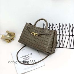 New Leather East/west Woven Andiamo Underarm Large Designer High-end Bag Bucket Bottegs One Shoulder Venetas with Girl Handheld Crossbody Bags K33G