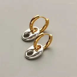 Hoop Earrings Fashion Oval Bead For Women Elegant Wedding Party Punk Jewellery Gift E004