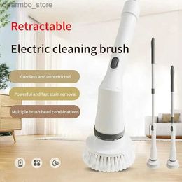 Cleaning Brushes Household Electric Multi-function White Floor Brush Bathroom Tile Cleanin Brush Wireless Toilet Without Dead Anle Seam Brush L49
