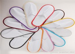 Disposable Slippers Whole 50pairs el Travel Spa Scuffs Home Guest Slippers White With EVA Sole Closed Toe1414627
