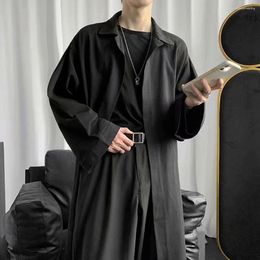 Men's Trench Coats Stylish Fashion Coat Streetwear Style Cardigan Casual Cape Long Men Cloak Abrigo