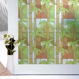 Window Stickers Frost Home Decorative Gluey Self-adhesive Film Glass Sticker Green Bamboo Adhesive 45/60cm X 400cm