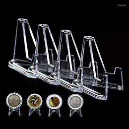 Decorative Plates Clear Coin Display Stand Acrylic Holder Small Easel Rack Plate Medals Support