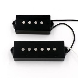 Cables Donlis 1 Set 5 String P Bass Pickup With Flatwork Alnico 5 Rods In Black Colour For Quality Guitar Bass