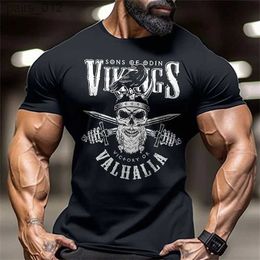 Men's T-Shirts Skull Weapon Printed T-shirt Mens Retro Large T-shirt Casual Loose Mens Street Clothing Top Round Neck Zipper T-shirt yq240415