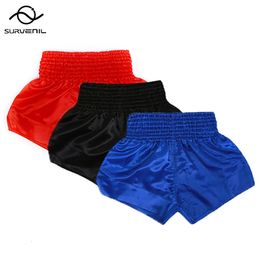 Muay Thai Shorts Plain Kick Boxing Women Men Child Solid Colour Kickboxing Fight Pants Gym Training Martial Arts Clothing 240402