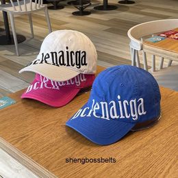 High-version Parisian style letter embroidery soft-top baseball cap women wash water pure cotton cool couple cap man