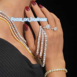 hot hip hop iced out cz bling 3mm 4mm 5mm brass aaaaa zircon lab grown diamond initial tennis chain Jewellery