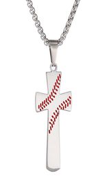 new 20pcs silver flat cross Baseball Bat Cross Pendant Necklace Gold Silver Black Color Stainless Steel Baseball Cross Pendant Nec5711557