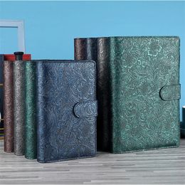 A6A5 Vintage Embossed PU Leather DIY Binder Notebook Cover Diary Agenda Planner Paper Cover School Stationery 240415