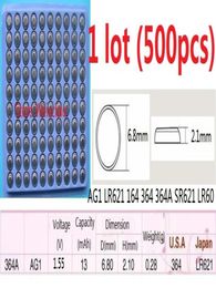 500pcs 1 lot AG1 LR621 164 364 364A SR621 LR60 155V Alkaline Button Cell Battery coin batteries tray 5977111