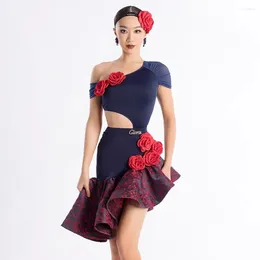 Stage Wear Flower Tops Leopard Lotus Skirt Latin Dance Dress For Women Performance Belly Modern Dancing Dresses CR1104-CR262