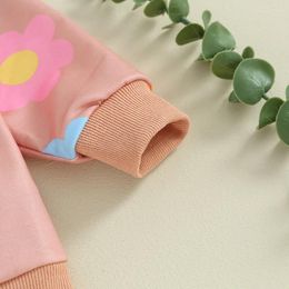 Clothing Sets Baby Girl 2Pcs Cute Clothes Set Colorful Flower Long Sleeve Crewneck Tops Elastic Waist Pants Spring Fall Outfit
