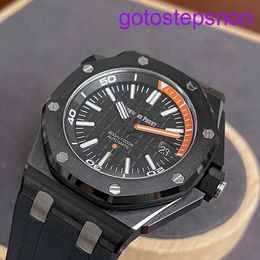 Designer AP Wrist Watch Royal Oak Offshore Series 15707CE Black Ceramic Black Plate Quarter Orange Mens Fashion Leisure Business Sports Machinery Watch