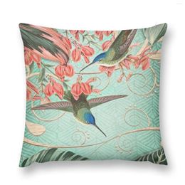 Pillow Tropical Mint And Coral Collage Throw Luxury Case Sofa