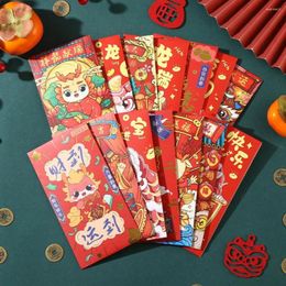 Gift Wrap Luck Money Bag Red Envelope 2024 Year Packet Wishes Bags Good Dragon Pattern Pocket Spring Festival