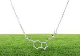 1 chemical molecular structure pendant necklace formula 5HT geometric exquisite nurse simple Lucky woman mother men039s family9595667