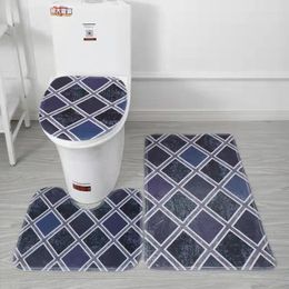 Bath Mats Three-piece Non-slip Bathroom Mat Door Step Floor Toilet Carpet Home Decoration