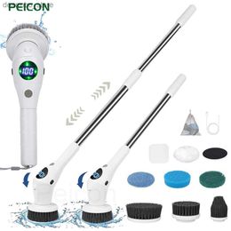 Cleaning Brushes Electric Cleanin Brush 8in1 Multi-functional Electric Rotary Scrubberfor Kitchen Bathroom Toilet Sink Household Cleanin Brush L49