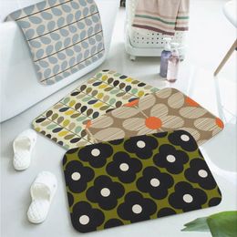 Carpets Orla Kiely Leaf Floral Background Rug Anti-slip Absorbent Long Strip Door Mat Personalized Fashion Bathroom Entry Welcome