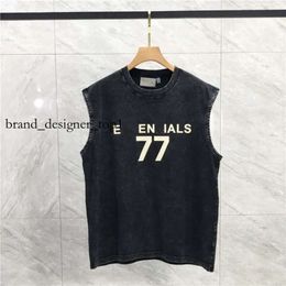 Summer Relief T-shirts Black Brown Men and Women Cotton Tee Letter Solid Short Sleeve Round Neck Casual T-shirt Sleeveless High Quality Coolness Shirt 5826