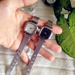 Wristwatches Small Sugar Watchs Women's Instagram Style Square Watch Blue Mother Shell Simple Quartz