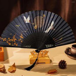 Decorative Figurines 1pc Folding Bamboo Fan Ancient Style Chinese Small Dress Decoration Student Gift