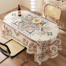 Table Cloth Rectangular Imitation Linen Edge Wholesale American Vintage Print_Jes4173