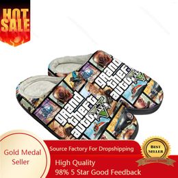 Slippers Grand Theft Auto V 5 Home Cotton Mens Womens GTA Five Plush Bedroom Casual Keep Warm Shoes Game Tailor Made Slipper