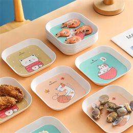 Plates Plastic Snack Plate Pp Material Spit Bone Tableware Strong And Durable Table Garbage Spitting Multi-use