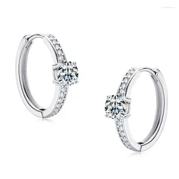 Stud Earrings EMO-224 Lefei Fashion Trendy Classic 0.5ct Moissanite Luxury Circle Earring For Women 925 Silver Party Charm Jewellery