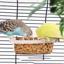 Other Bird Supplies Plastic Food Box Transparent Anti-splash Parrot Feeder Drinker Container Hanging Pigeons Cage
